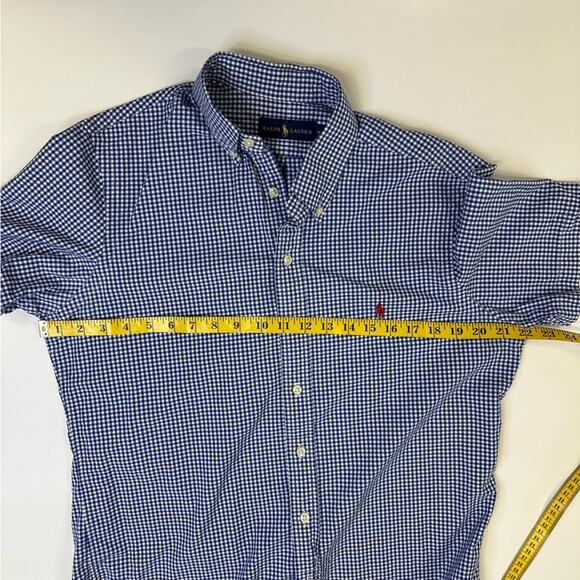 Ralph Lauren Blue Gingham Check Button-Down Shirt - Size M - Picture 5 of 10
